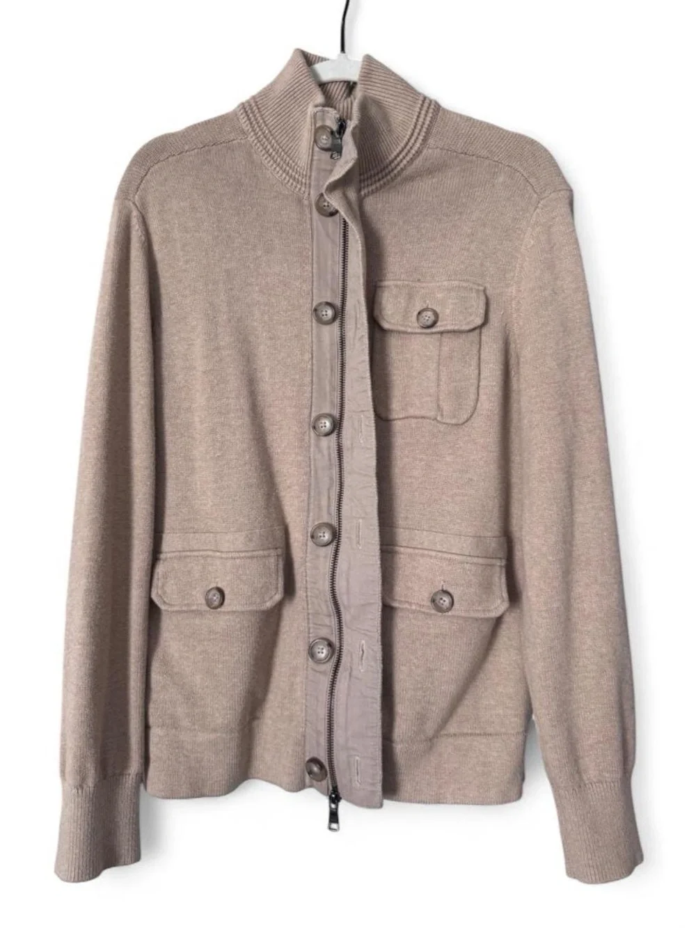 Vintage banana republic 100% cotton knit zip up jacket